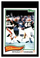 1982 Topps #7 AFC Championship Freezer Bowl Bengals/Chargers NM-MT