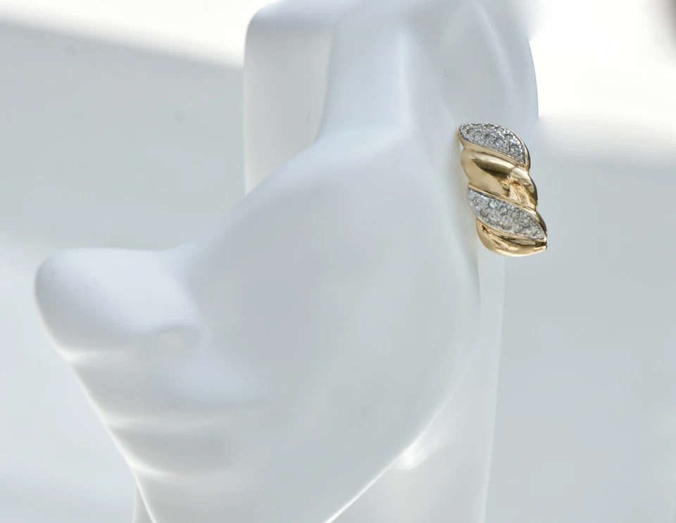 Pierre Lang | Ohrclips Ohrringe Bicolor Halb Creolen vergoldet 2,5 cm - Bild 4 von 4