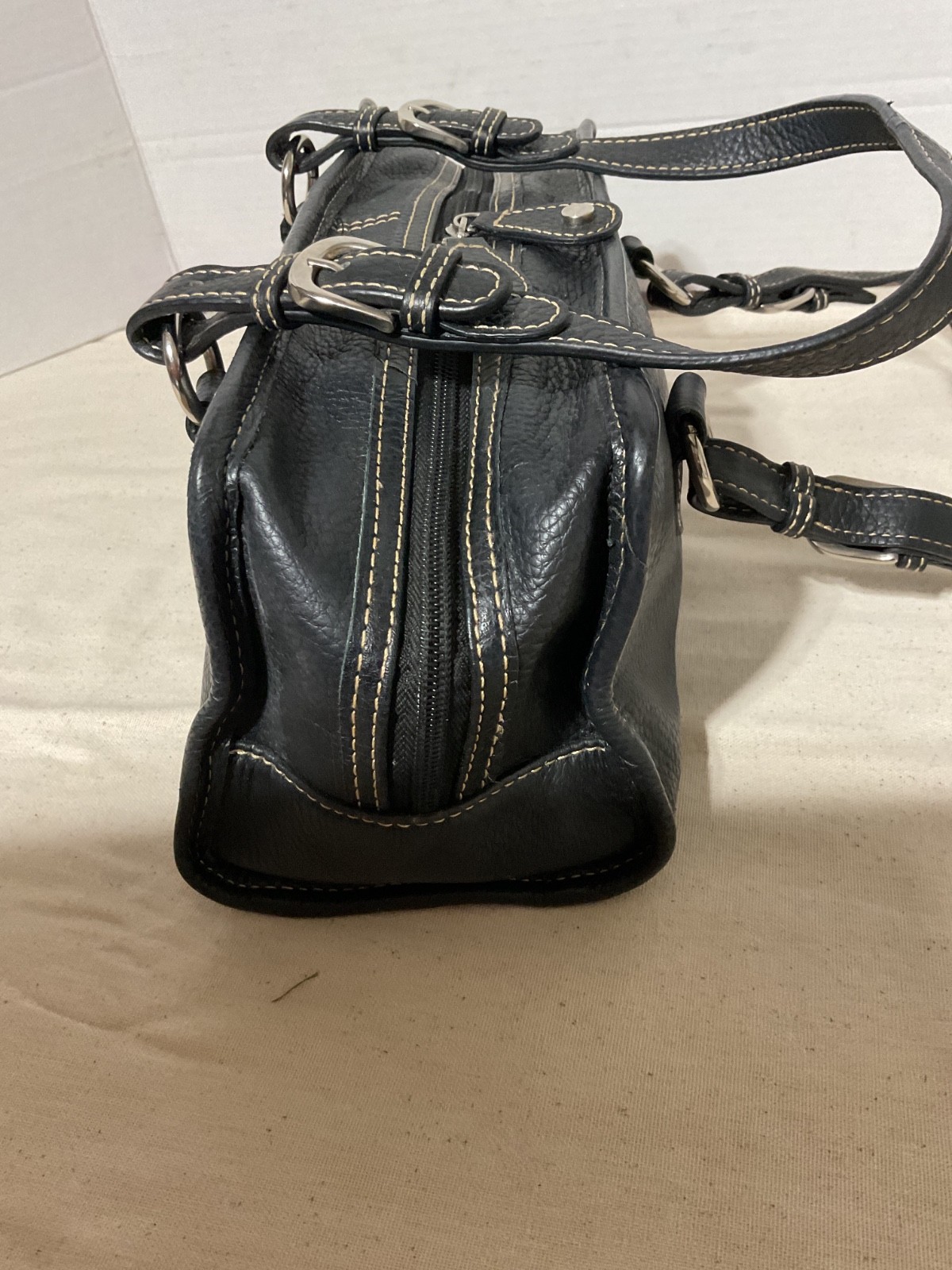 ameri leather doctors bag handbag black - image 4