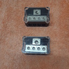 2Pcs Power Ground Amp Distribution Block 0/2/4 Gauge Input 4/8/10 Gauge Output