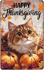 Happy Thanksgiving Aluminum for Living Tin Metal Signs Home D cor 8x12