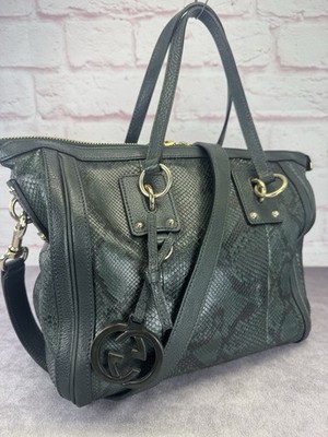 Gucci Rare Python Charm 2 Way Tote Bag