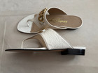 Womens Sandals Salvatore Ferragamo White w/ Gold Decoration 6 1/2 B New w/ Box — photo 4
