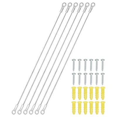 6pcs Cabinet Door Restraint 8'' Stainless Steel Hinge Limiter Cable 2mm Dia