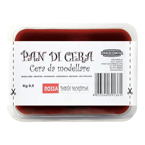 PROCHIMA Pan di Cera Pasta Morbida Rossa da Modellare Ottenuta con Cere Pur