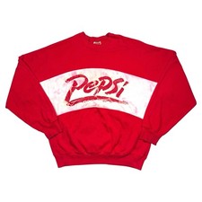 Vintage 80 s Pepsi-Cola Apparel Sweatshirt Red PepsiCo Size M Made In USA