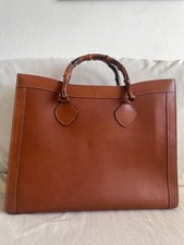 Gucci 002.115.0259 Large Vintage Diana Bamboo Borsa Tote Pelle Marrone