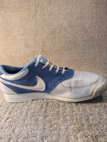 Vintage 80er Nike Swoosh X Bowlingschuhe Damengröße 8 blau weiß - Bild 4 von 16