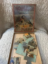 Antique 1898 McLoughlin Bros Home Scroll Puzzle Cats Original Box