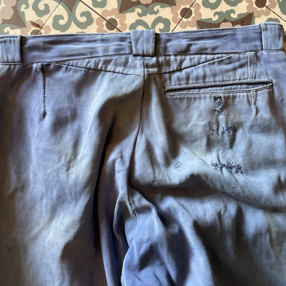 Anciens Vêtements De Travail Ensemble En Moleskine Veste Pantalon - Photo 4/4