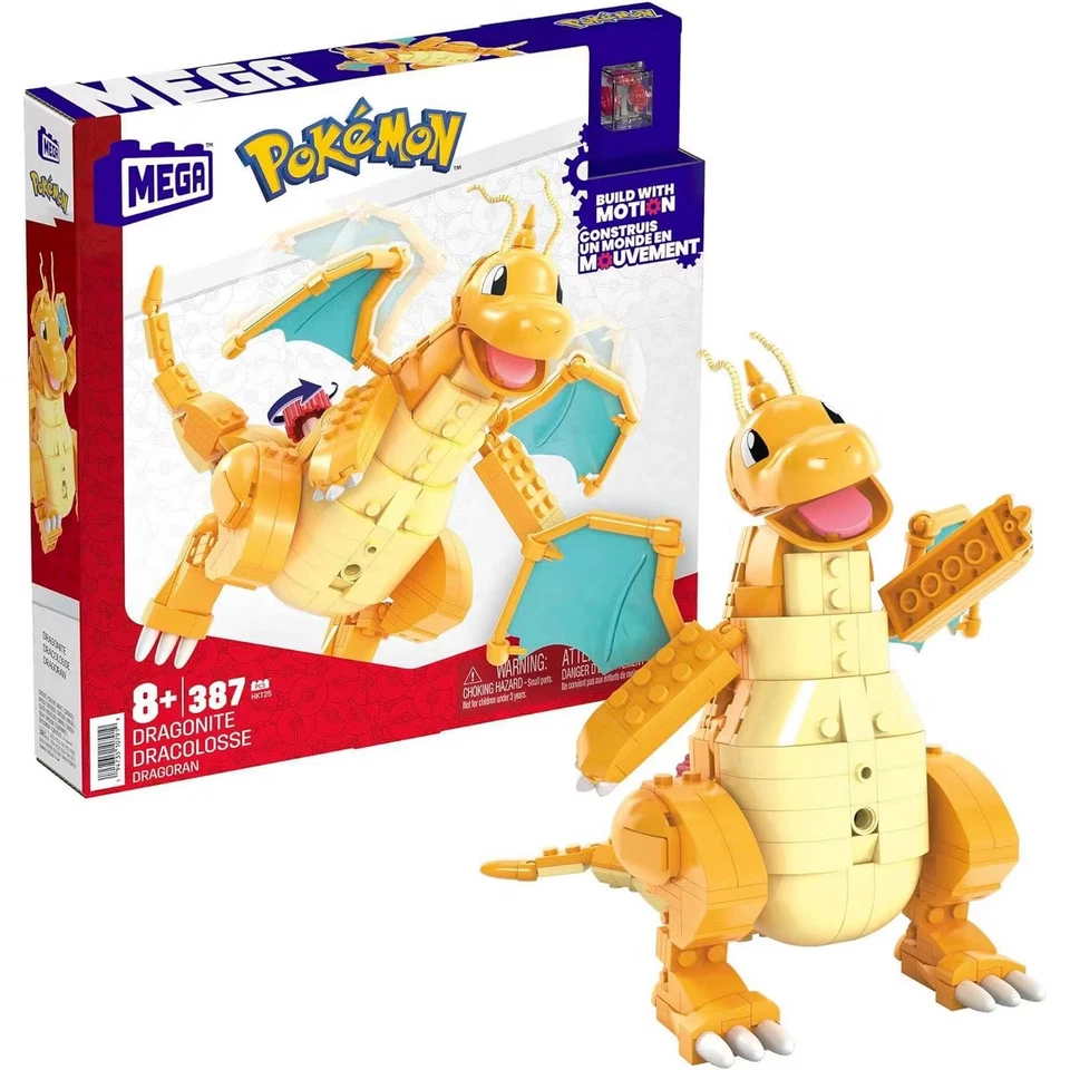 MEGA Juego de Juguetes de Construcción Pokémon Dragonite con 387 Piezas Articuladas Nuevo en Caja Foto 2 de 4