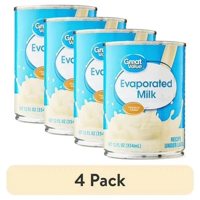 #ad #ad 4 Pack Great Value Evaporated Milk 12 fl oz Canned Cooking Baking Ingredient $4.99