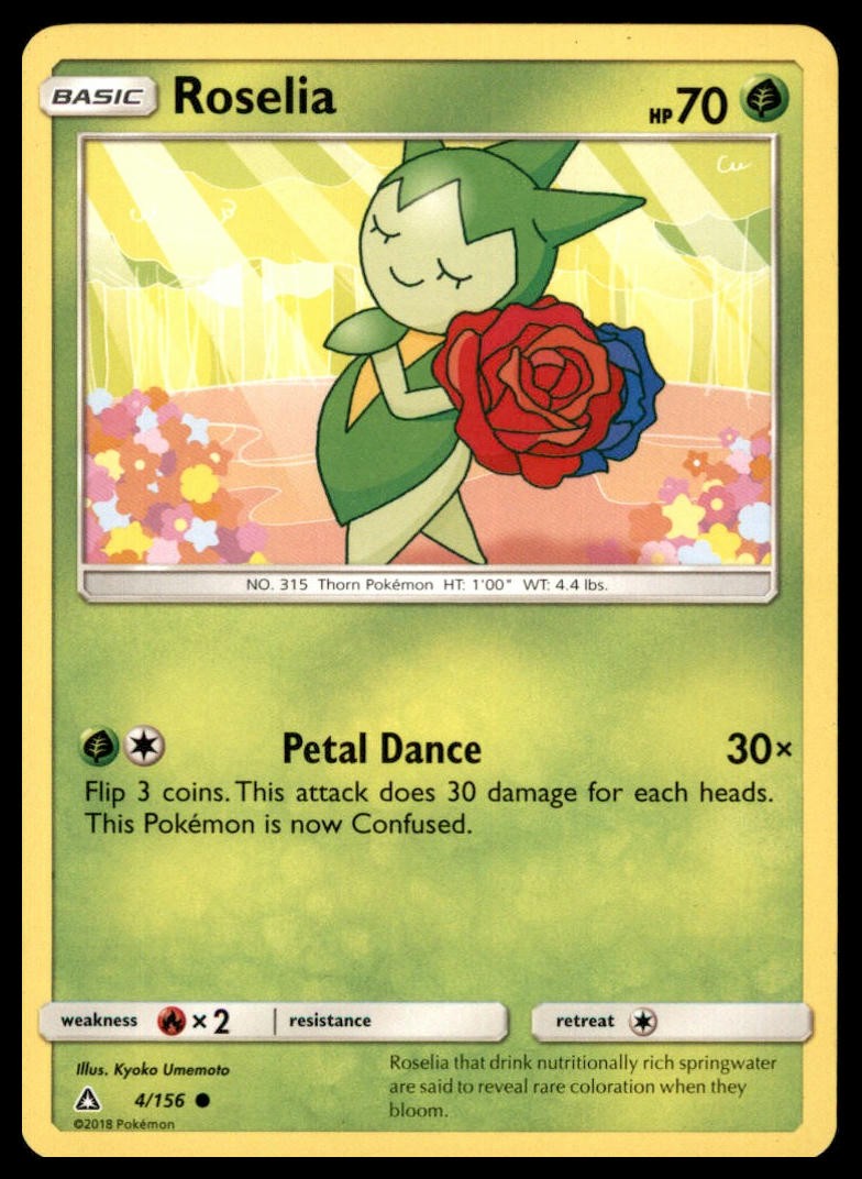 Roselia 4/156 Common Ultra Prism Pokemon Lightly Played