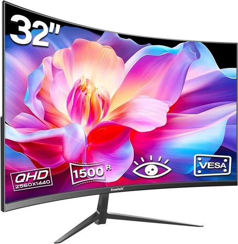 Monitor Gaming Curvo 32" Full QHD 2K 75 Hz 5ms Ultra sottile FreeSync Eye Care