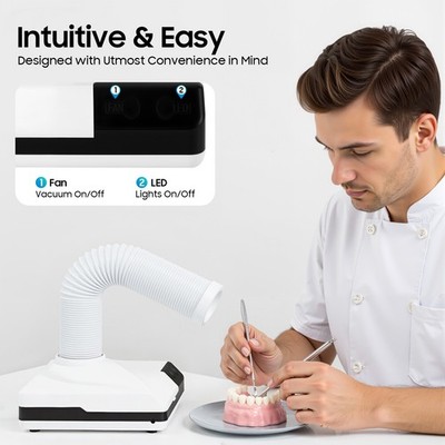 Dental Lab Dust Collector Vacuum Cleaner 60W W/LED Light Dentistry VacuumCleaner