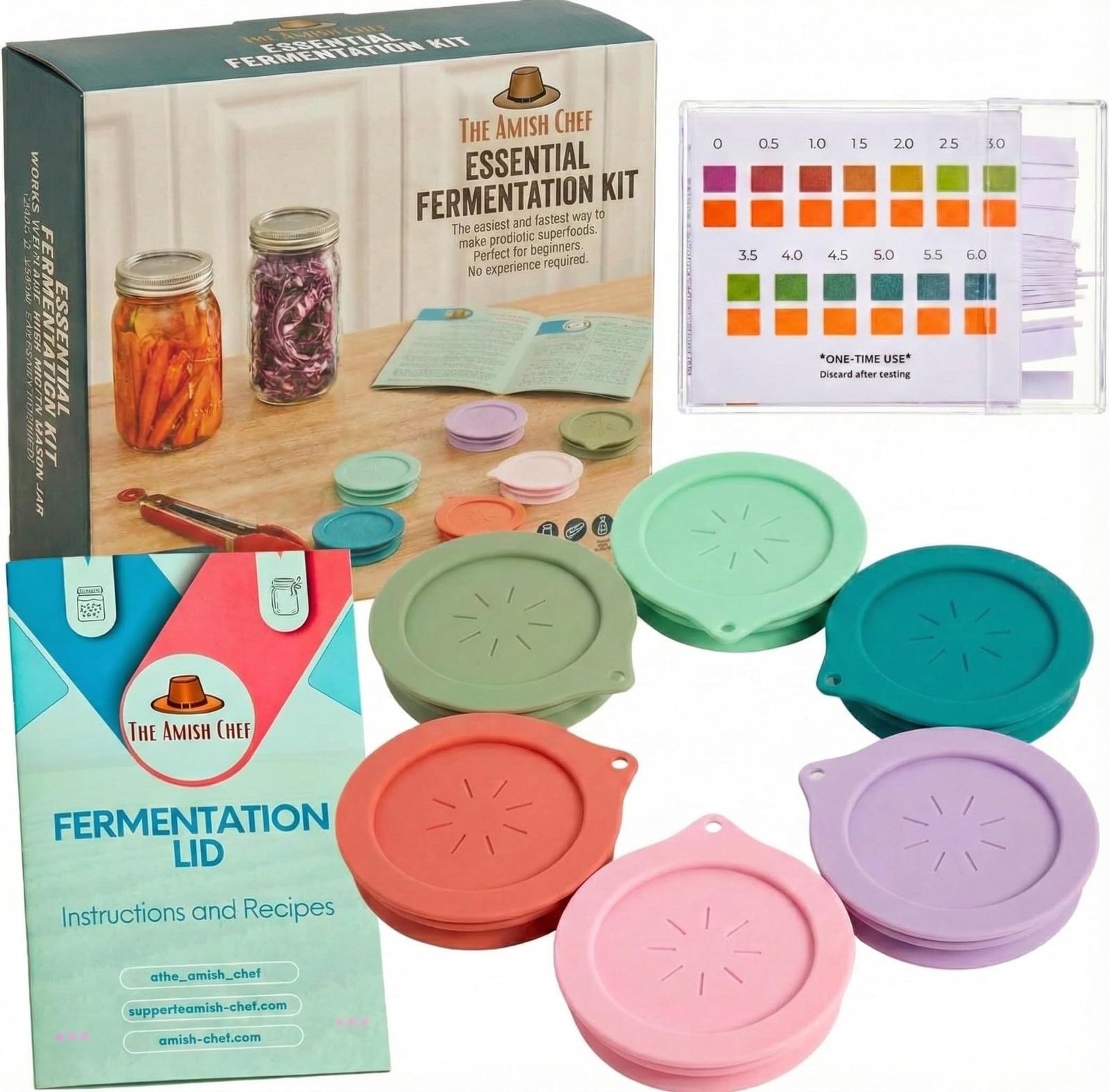 6 Pack Silicone Fermenting Lids- Basic Fermentation Kit for 