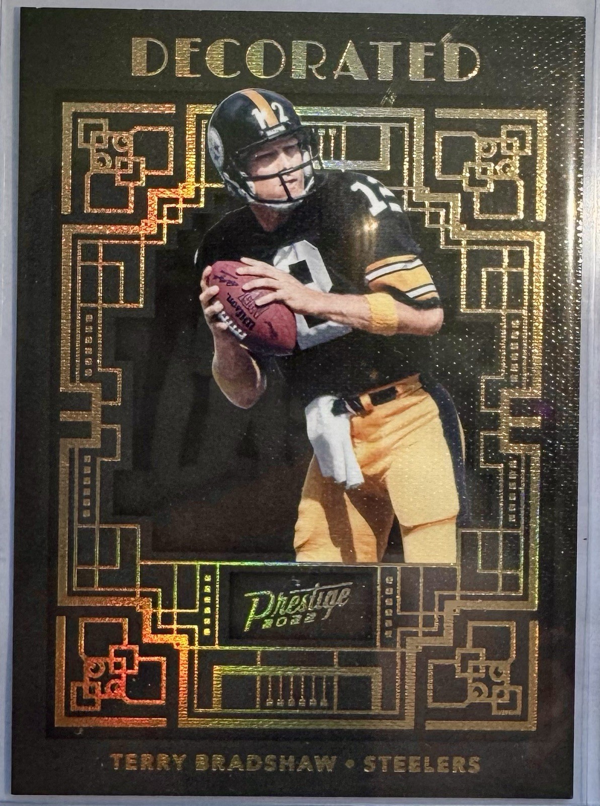 2022 Panini Prestige Decorated Terry Bradshaw Case Hit Steelers
