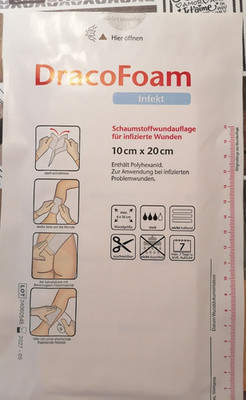 DRACO FOAM -INFEKT-; Schaumstoffwundauflage 10x 20cm