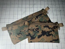 (2) Pack of Custom USMC Digital Marpat Zippered Cordura Pouch - 5 x 10” & 5 x 7”