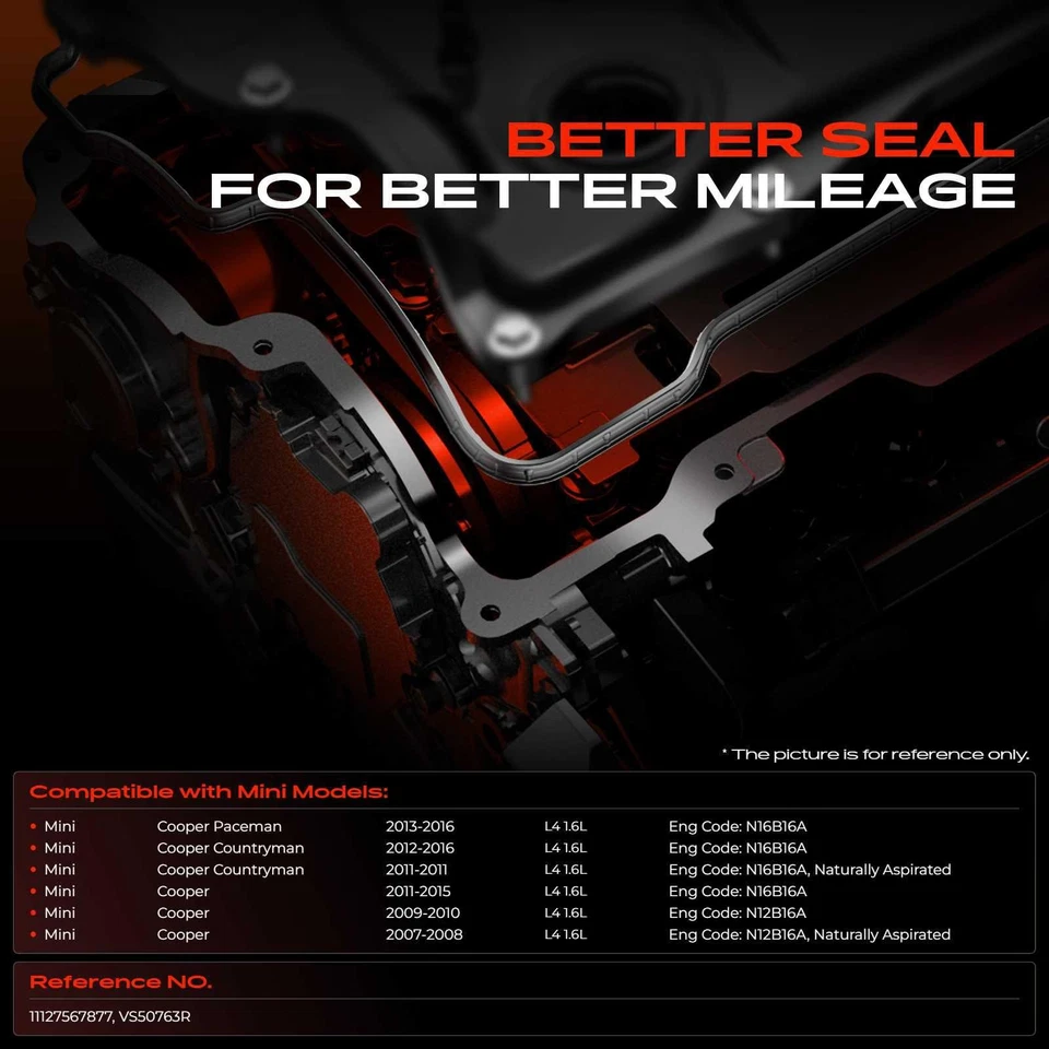 Juego de juntas de cubierta de válvula de motor para Mini Cooper 2007-2015 Cooper Countryman 1,6 L Foto 2 de 4