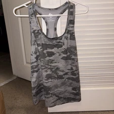 RBX Green Camo Print Workout Tank Top Racerback Moisture Wicking Ladies M NWT