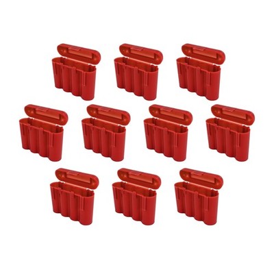 10 RED AA AAA BATTERY BATTERY PLASTIC STORAGE CASE HOLDER BOX  USA SHIP