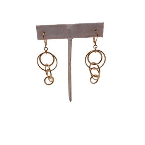 Joan Rivers Interlocking Hoop Dangle Earrings Gol… - image 1