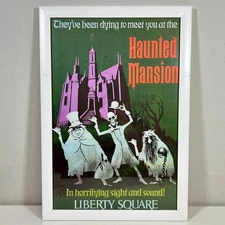 Disney Haunted Mansion Liberty Square Poster WDW Framed Art 19.5x13.5