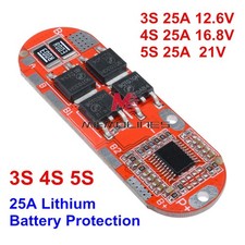 3S/4S/5S 25A 18650 Li-ion Lithium Battery Protection BMS Circuit Charging Board