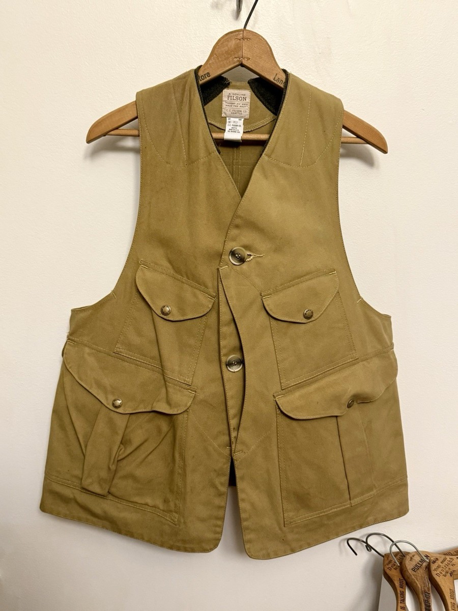 Vintage Medium CC Filson Tin Cloth Waxed Cotton Half Moon Hunting