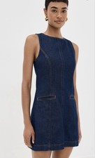 NWT Reformation Citron Denim Mini Dress 6 Dark Wash Summer Chic Indie Resort