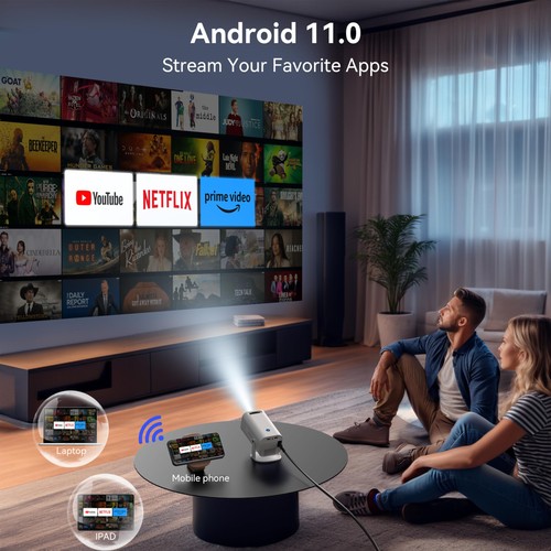 Mini Projector with WiFi and Bluetooth, Portable Projector 1080P Support with... - Picture 7 of 7