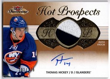 2013-14 Upper Deck Fleer Showcase Hot Prospects Auto Patch THOMAS HICKEY 153 375