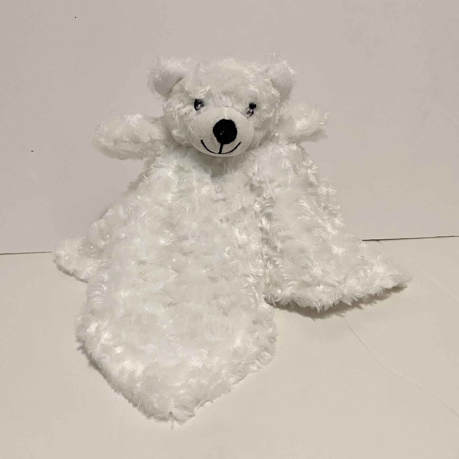 Blankets Beyond Lovey Satin Minky White Bear Security Plush Baby Soft Toy