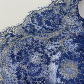 Agent Provocateur Kiera Blue Gold Soiree Bra 34C *NO SIZE TAG*