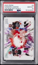 2025 PANINI PRIZM COLOR BLAST DUALS #8 QUINSHON JUDKINS/SHEDEUR SANDERS PSA 10
