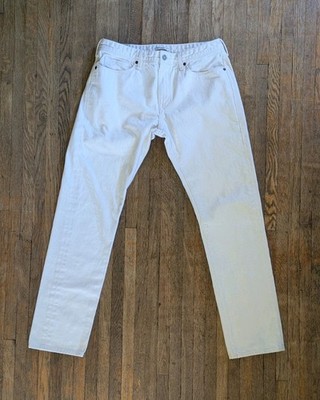 Levi's Made And Crafted Selvedge Denim Jeans Tack Slim W32xL30 Ivory Big E