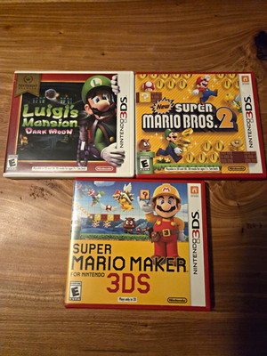 Nintendo Super Mario Maker, Luigis Mansion, New Super Mario Bros 2 (3DS)