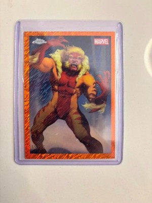 2025 Deadpool Chrome Original Art Card Sabretooth 15/25 TO-10 Orange RefractorSP