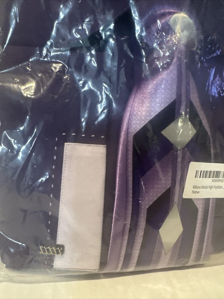 Camisa de vestir de puño francés Fortino Landi para hombre con corbata a juego, pañuelo púrpura Foto 4 de 4