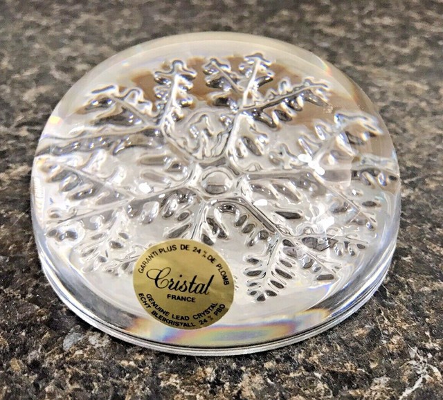 Vintage Avon Lead Crystal Snowflake Paperweight by Cristal France eBay