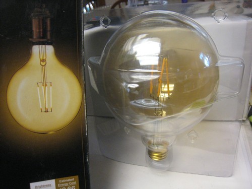 GE Vintage 60W replacement bulb 5W Warm candle Amber Glass dimmable A19 #33548 - 第 1/5 張圖片