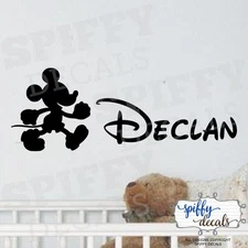 Mickey Mouse Personalized Name Custom Wall Decal Vinyl Sticker Walt Disney 