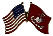 Pack of 6 USA & Marine Corps Wavy Motorcycle Hat Cap Lapel Pin LICENSED M-065