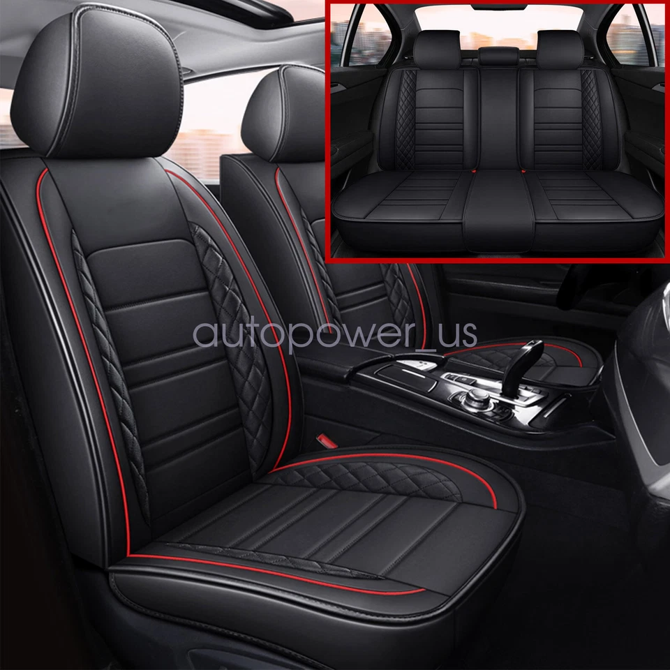 Car Seat Covers Full Set for Ford Explorer Sport Trac 2001-2010 PU Leather Black Foto 4 de 4