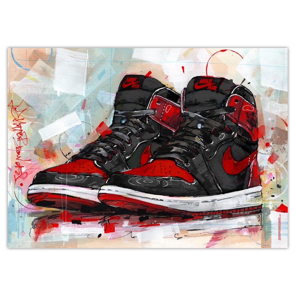 Nike air Jordan 1 Banned bred poster (50x70cm / 19.68×27.56 inch