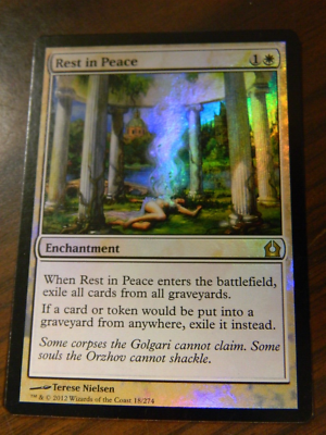 MTG Return To Ravnica Foil Rare Rest In Peace LP - Excellent