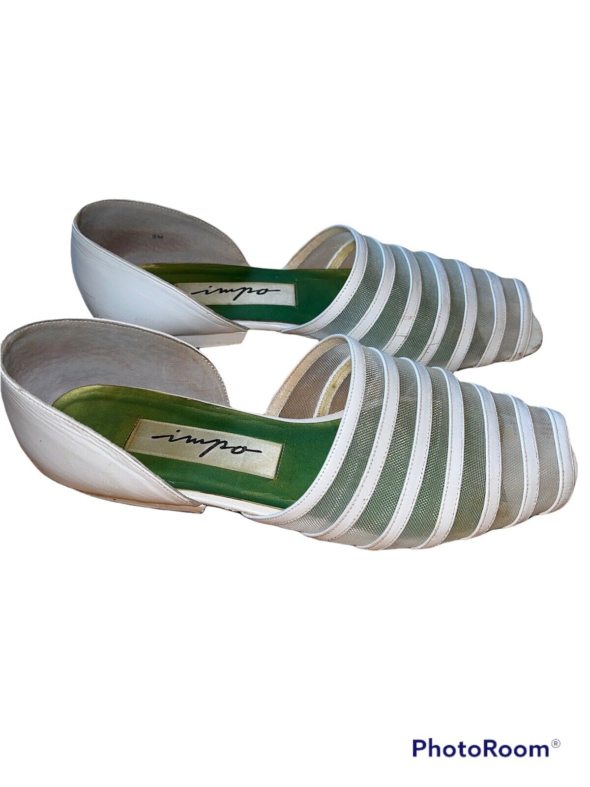 Womens white leather Impo flats - image 4