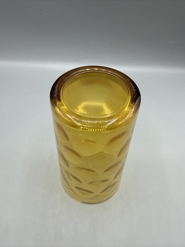 Vintage Hazel Atlas Amber El Dorado Optic Dot Coin Glass Tumbler 5" Replacement - Picture 7 of 7