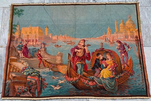 Vintage French Tapestry Stunning Pictorial Wall Decor Tapestry 2x3 ft Free Ship